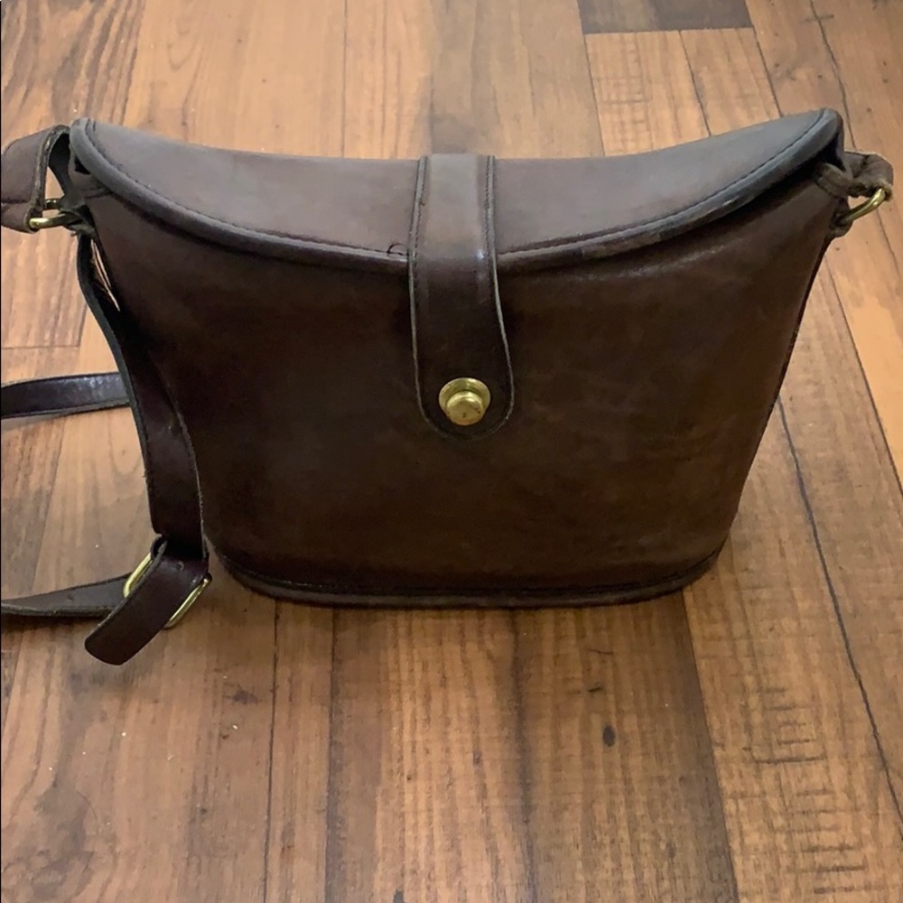 Vintage real leather Coach bucket Bag